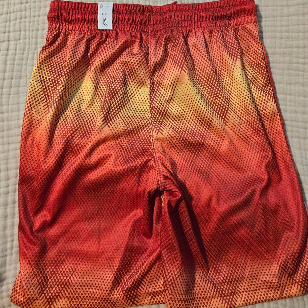 CHILDREN'S PLACE Kid's shorts NWT Lightweight Quick-dry Size M Red Yellow Orange